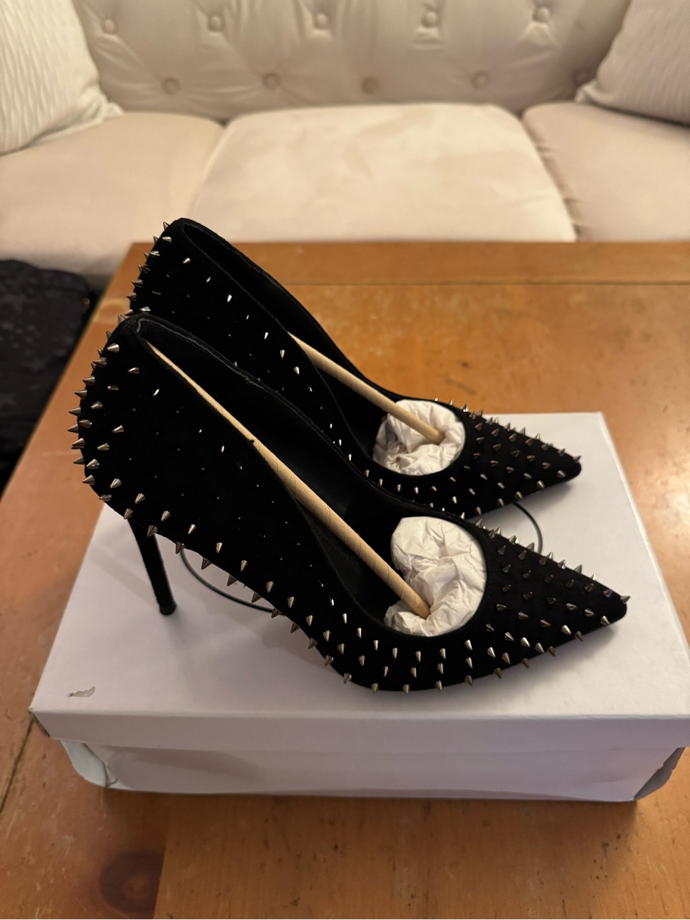 Steve Madden Black Vala S Studded Pointed-Toe Pumps - Picture 3 of 7
